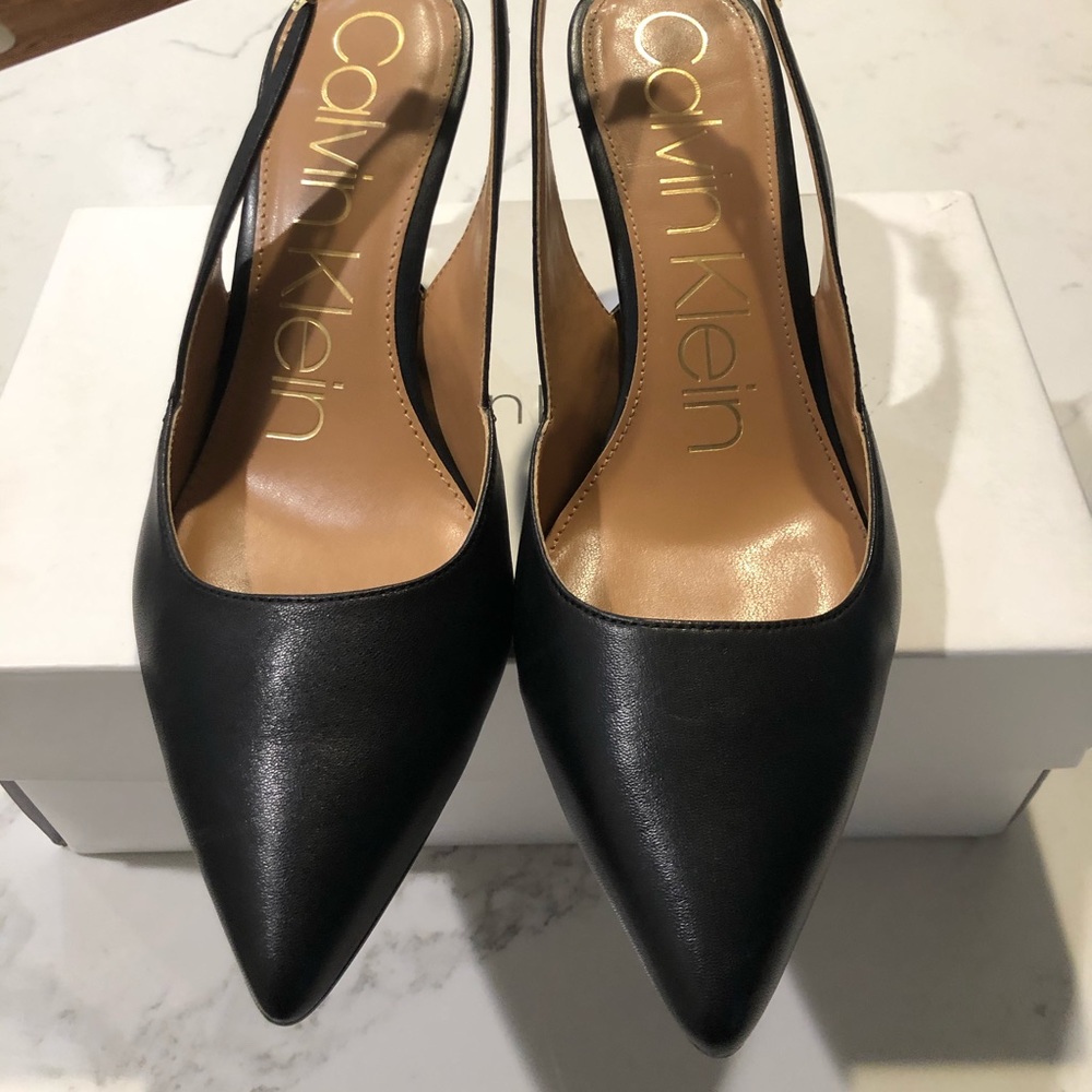 Calvin Klein Giona Leather Slingback